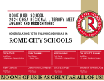 ROME HIGH STUDENTS PLACE AT REGION LITERARY COMPETITION