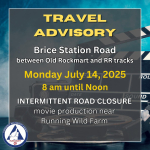 FLOYD EMA: INTERMITTENT ROAD CLOSURE ON MONDAY