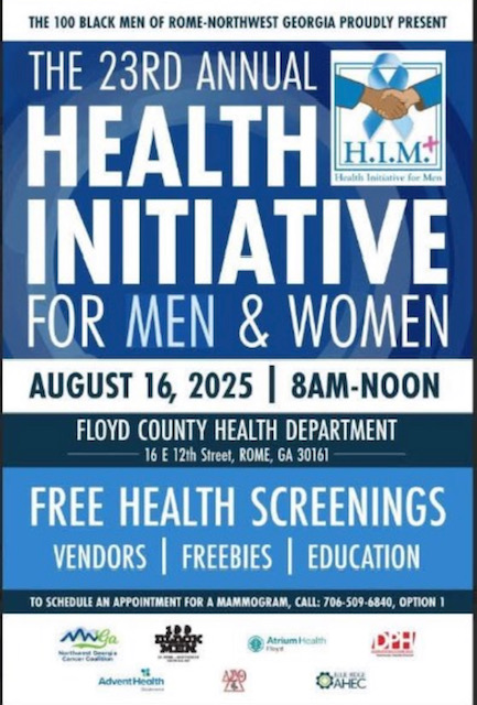ANNUAL HEALTH INITIATIVE FOR MEN AND WOMEN SLATED FOR AUGUST 16TH