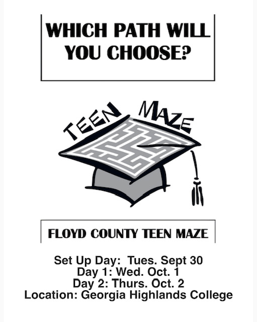 ROME-FLOYD COUNTY COMMISSION ON CHILDREN AND YOUTH TO TEAM WITH COMMUNITY PARTNERS TO PRESENT 2025 FLOYD COUNTY TEEN MAZE, SET FOR OCTOBER 1ST AND 2ND
