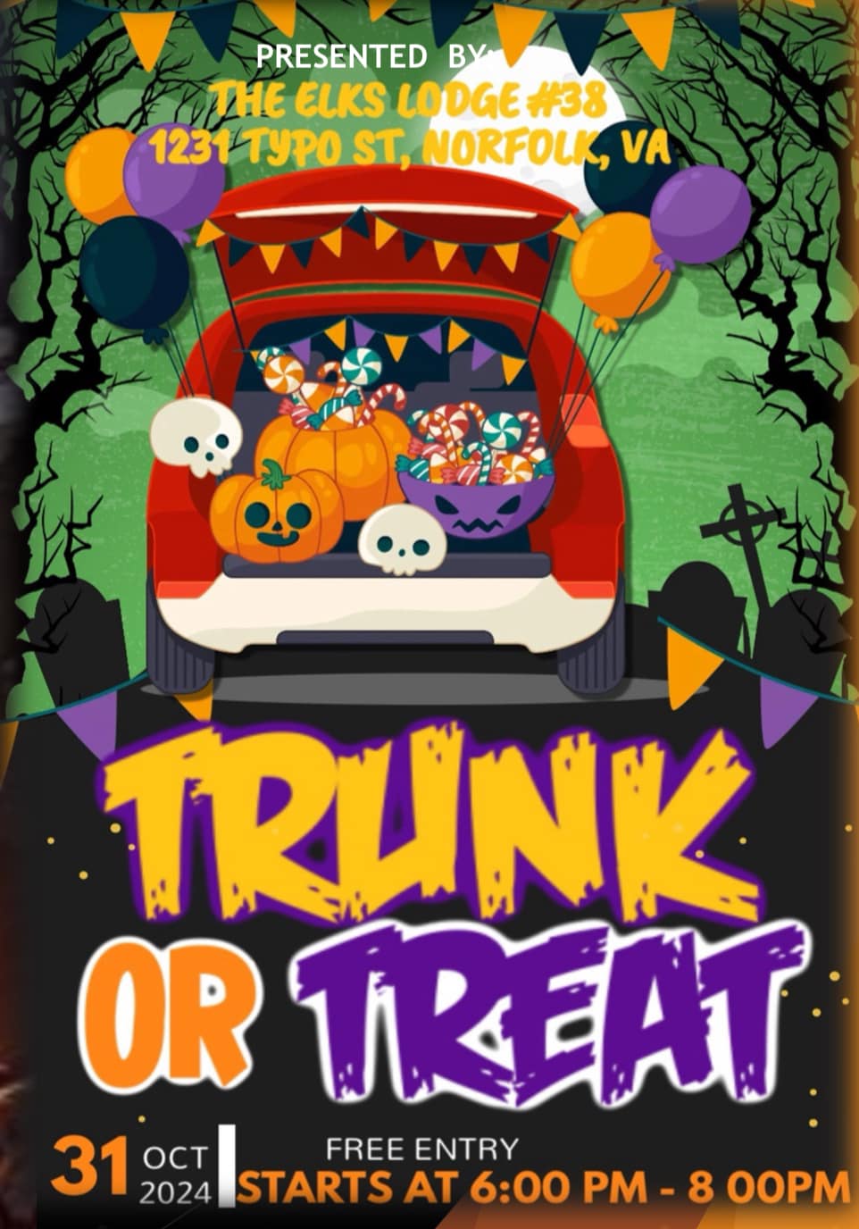 Trunk Or Treat @ The Elks Lodge