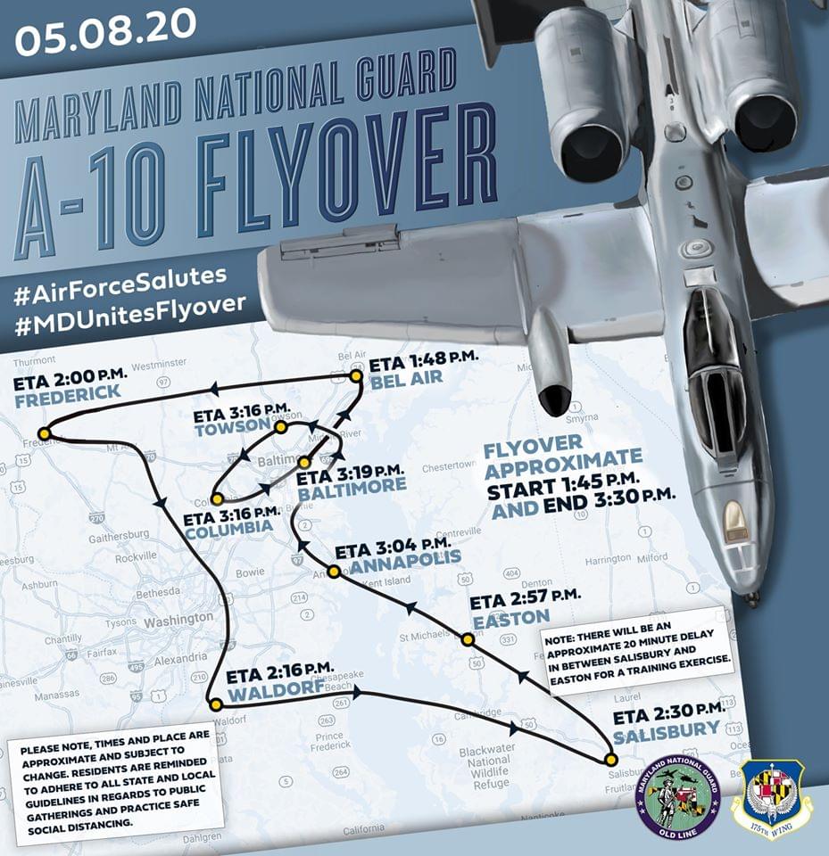Maryland National Guard Honors Frontline Workers With Flyover Today Maryland National Guard Honors Frontline Workers With Flyover Today