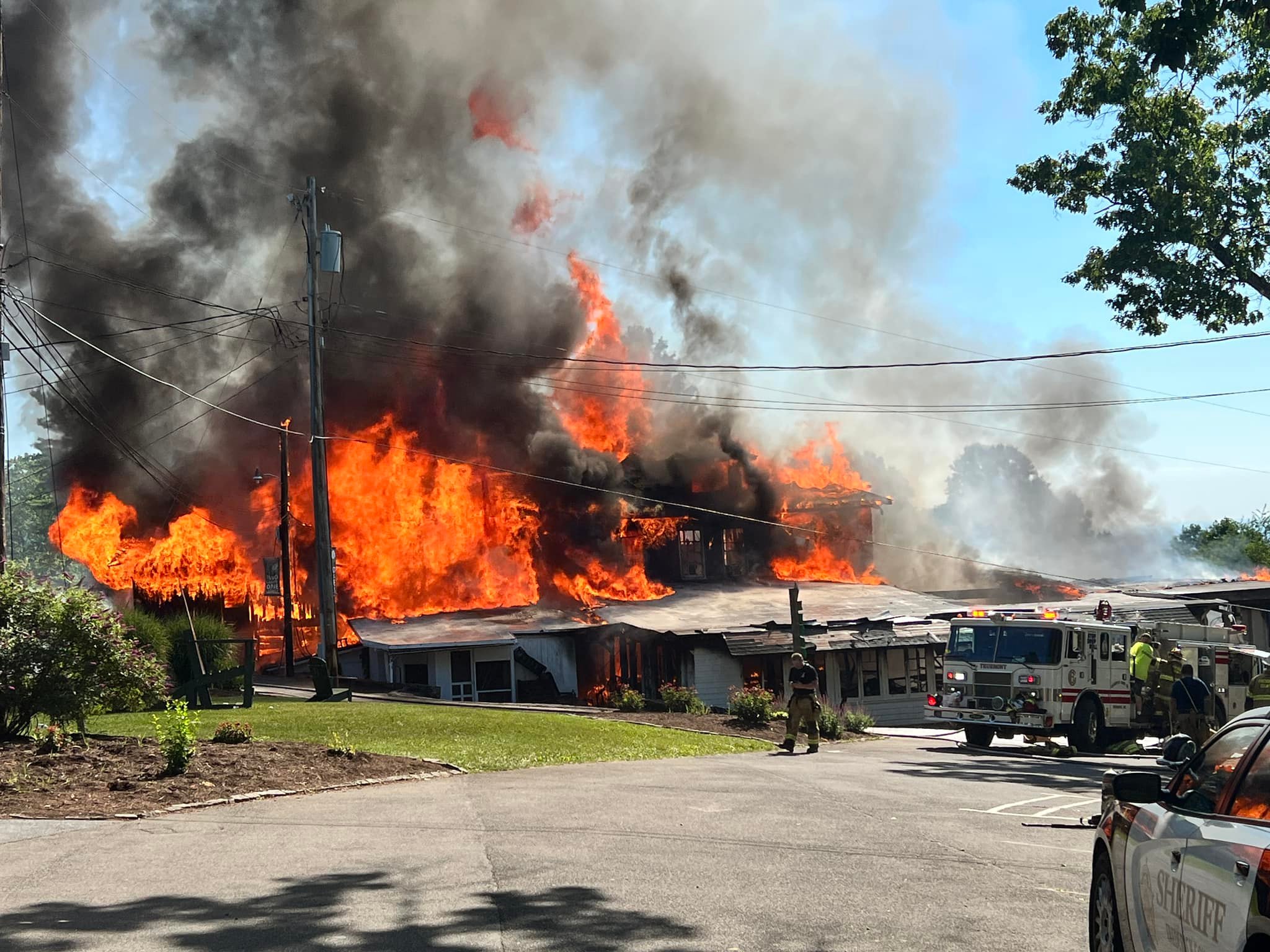 Large Fire Burns Dining Hall At Camp Airy In Thurmont, Maryland