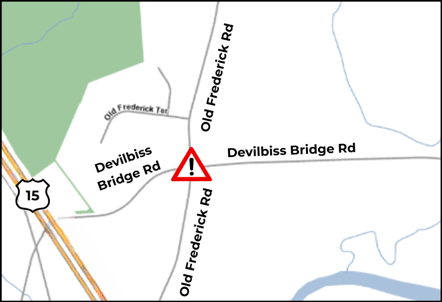 New Stop Signs  Coming To Intersection of Old Frederick & Devilbiss Bridge Roads