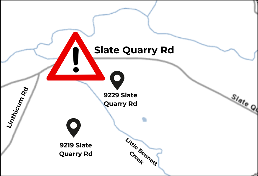Portion Of Slate Quarry Rd In Frederick County To Be Closed Next Week Portion Of Slate Quarry Rd In Frederick County To Be Closed Next Week