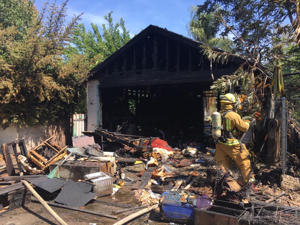 GARAGE FIRE NEAR EAST BAKERSFIELD SCHOOL