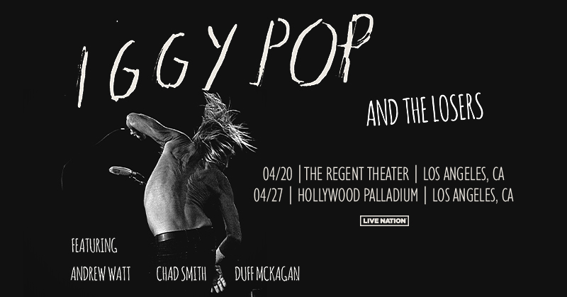 Iggy Pop Tickets for Hollywood Palladium & The Regent Are On Sale Now
