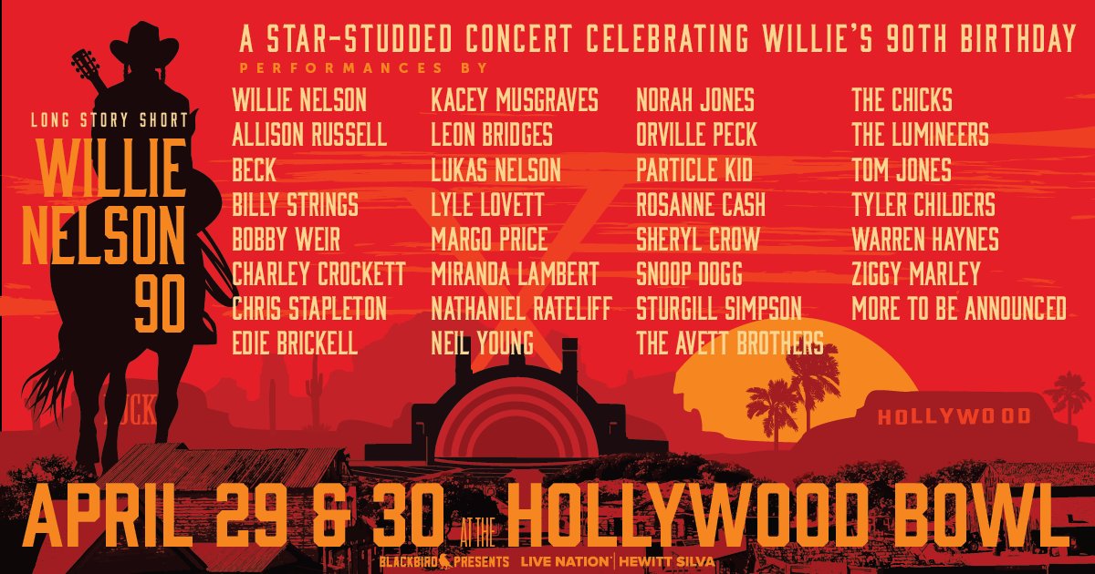 Willie Nelson 90 4/29 – 4/30 @ the Hollywood Bowl