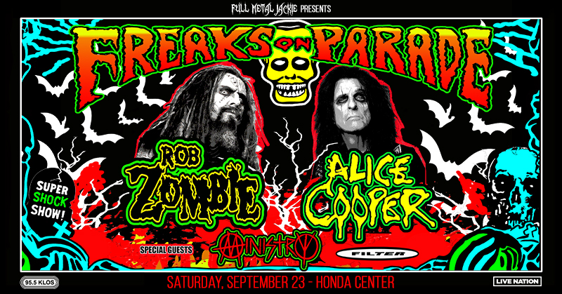 Whiplash Jackie Presents Rob Zombie + Alice Cooper 9/23 @ Honda Center