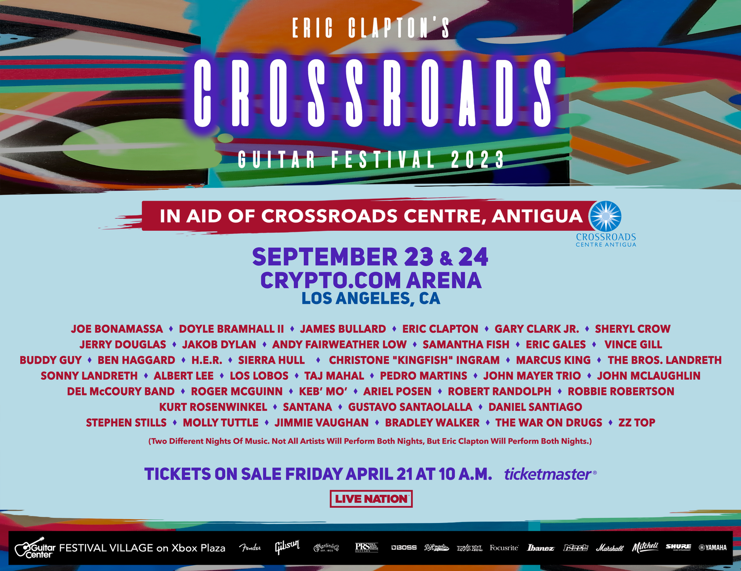 Eric Clapton’s Crossroads Guitar Festival Coming to Los Angeles This September