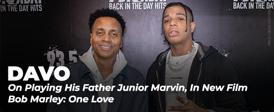 Davo On Playing His Father Junior Marvin, In New Film Bob Marley: One Love