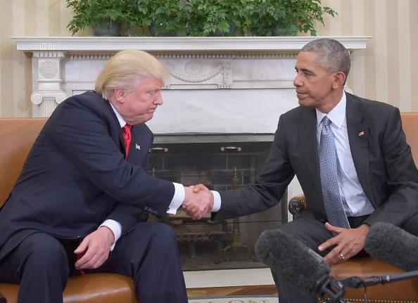 Barack Obama Welcoming Donald Trump into the White House