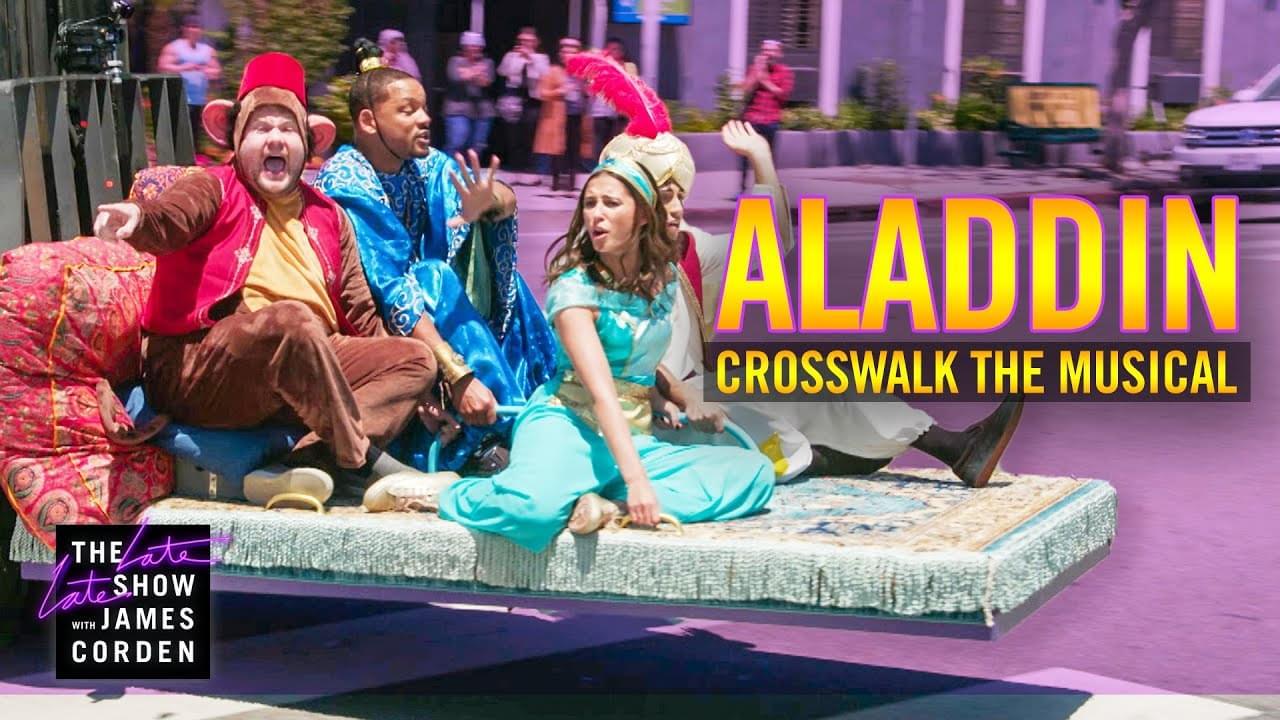 Will Smith & James Corden Hilariously Perform Songs From ‘Aladdin’ on “Crosswalk The Musical”