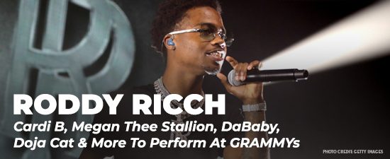 Roddy Ricch, Cardi B & More To Perform At GRAMMYs 2021