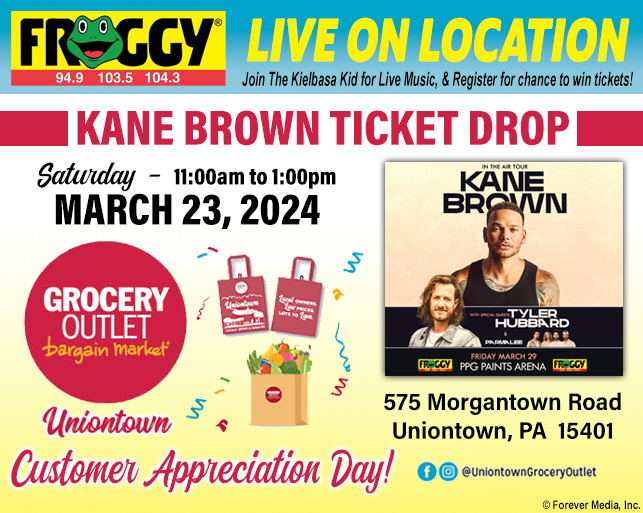 Froggy’s Kane Brown Ticket Drop @ Uniontown Grocery Outlet