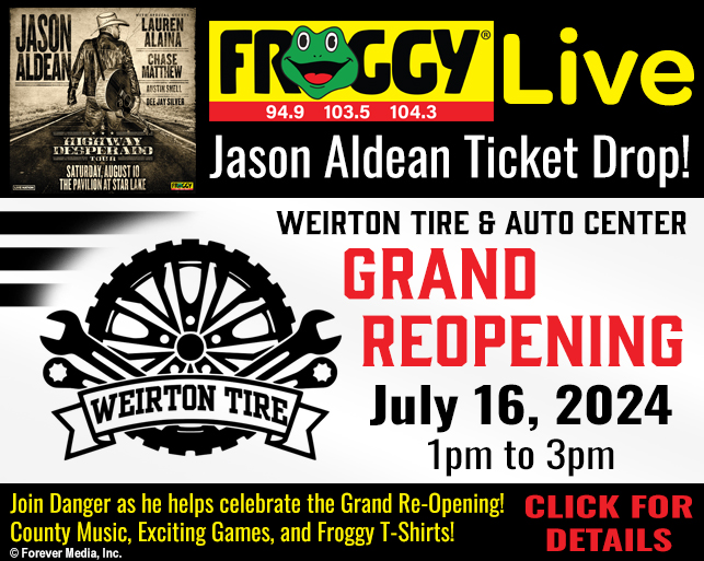 Froggy’s Jason Aldean Ticket Drop @ Weirton Tire & Auto Center