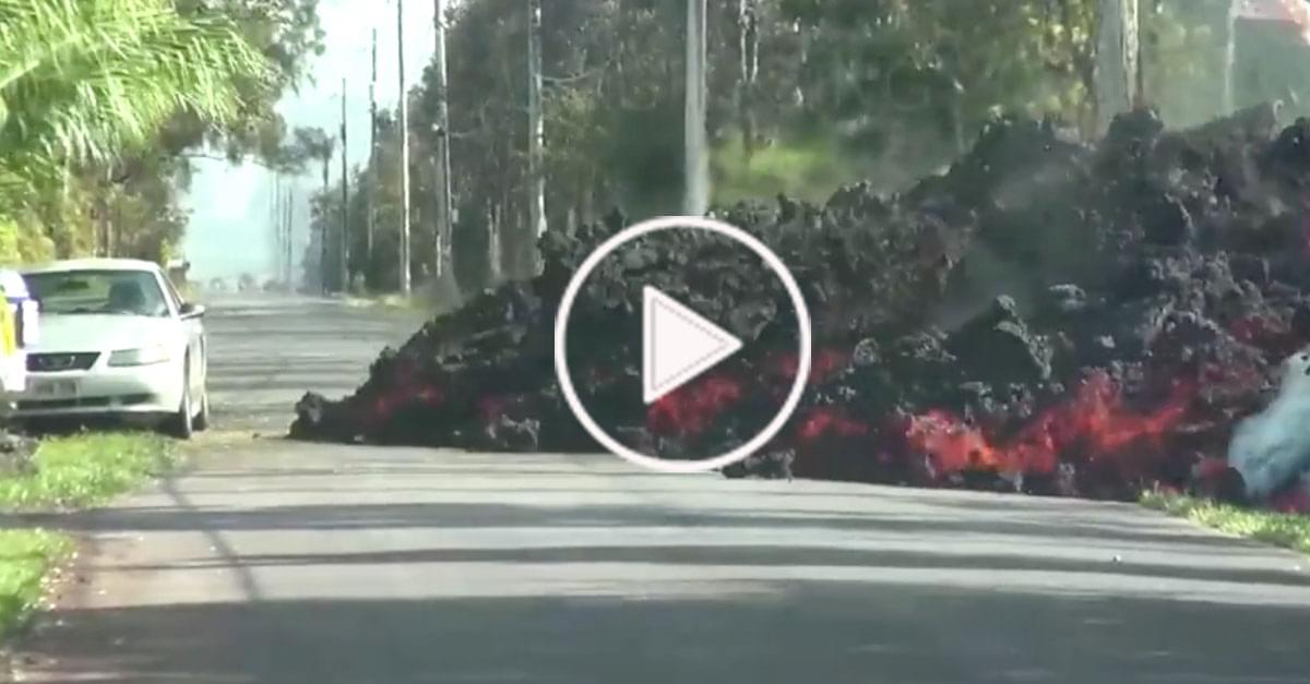 Watch: Lava Cam in Hawaii shows Lava Destroying Car