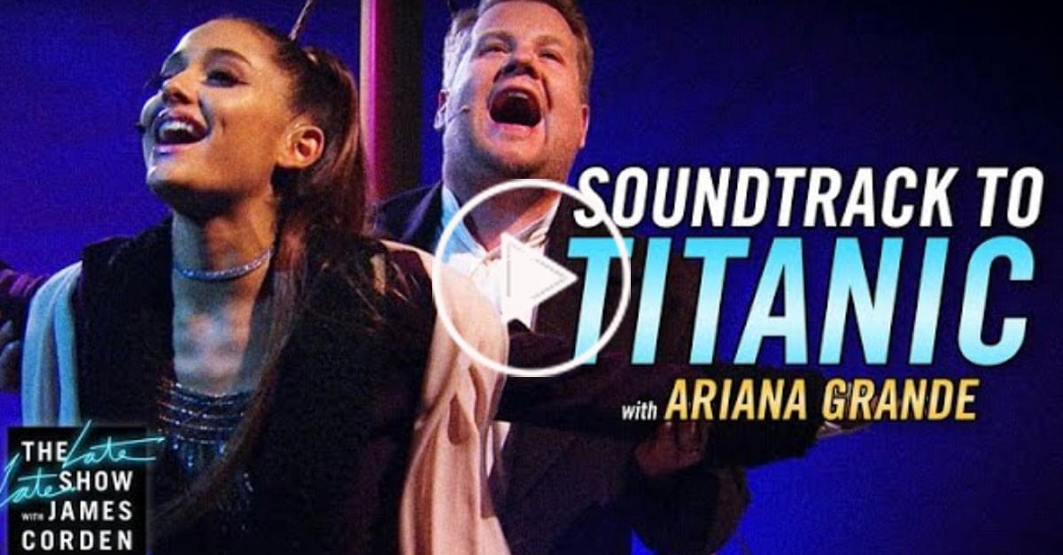 Watch: Ariana Grande and James Corden Perform Soundtrack to ‘Titanic’ With a Twist