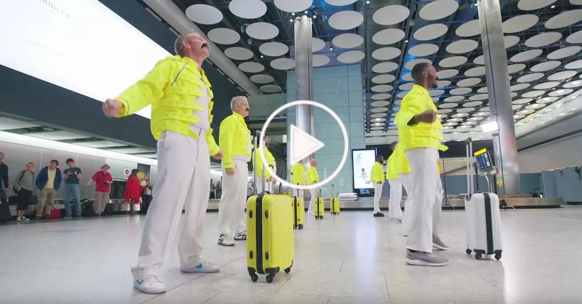 Watch: Heathrow Airport Tribute to Freddie Mercury