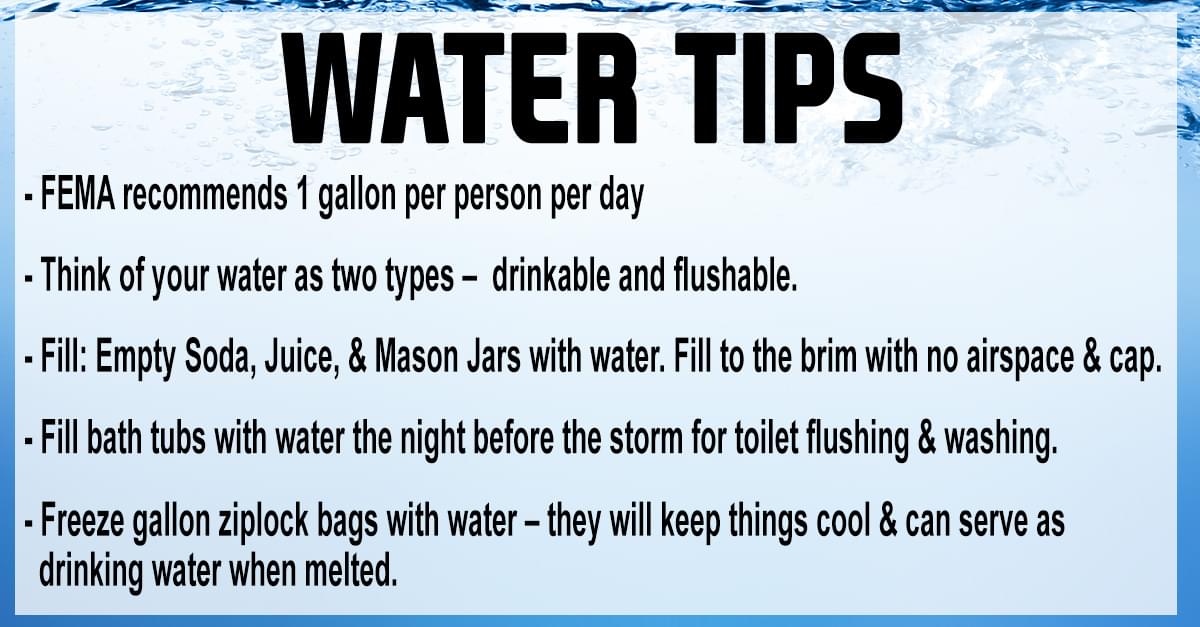 Be Prepared: Water Tips