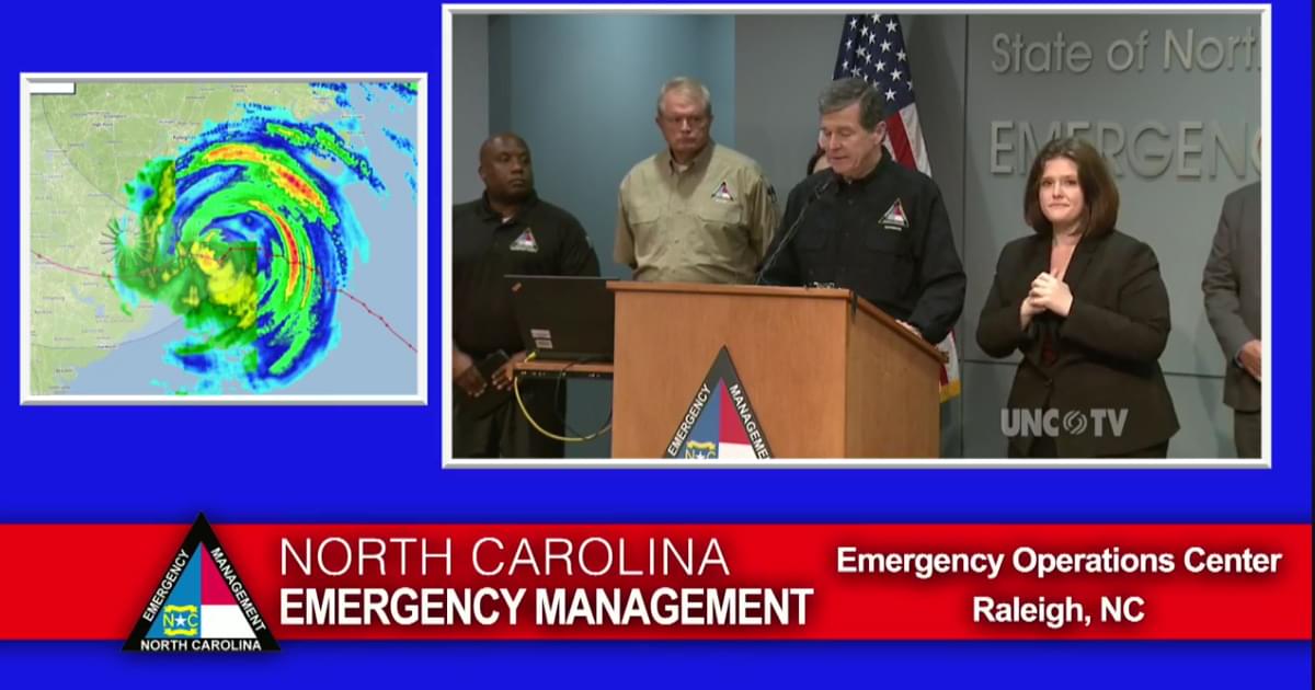 Watch Live: Governor Roy Cooper’s 11am Hurricane Florence Update