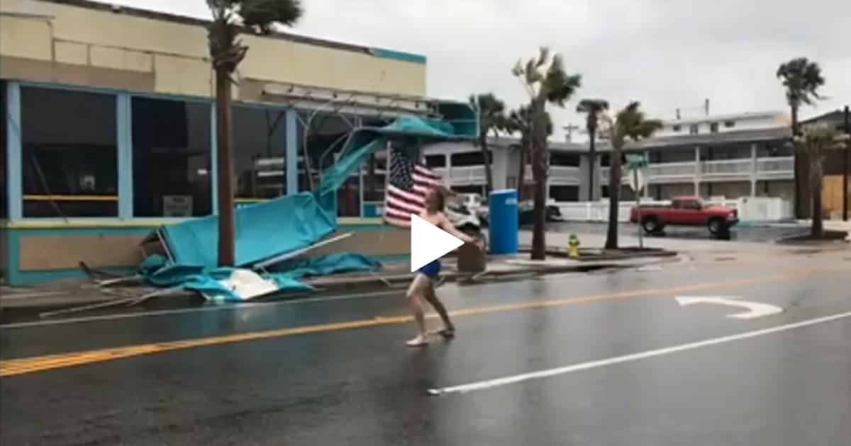 WATCH: Man with US Flag faces Florence