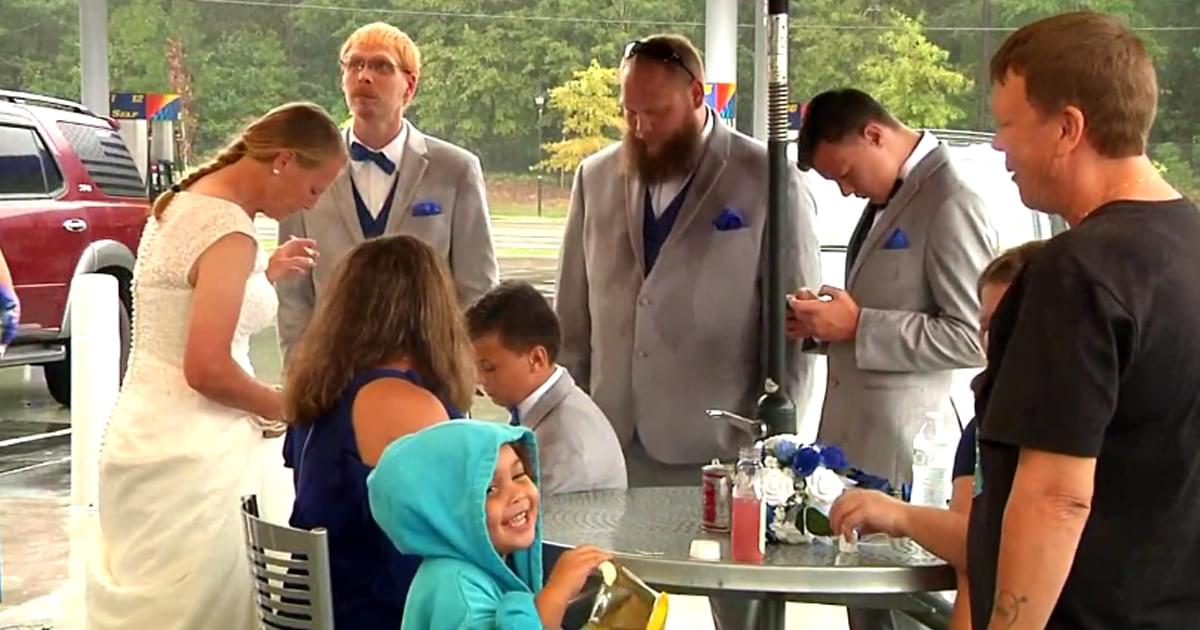 WATCH: Couple gets married at a gas station during Florence
