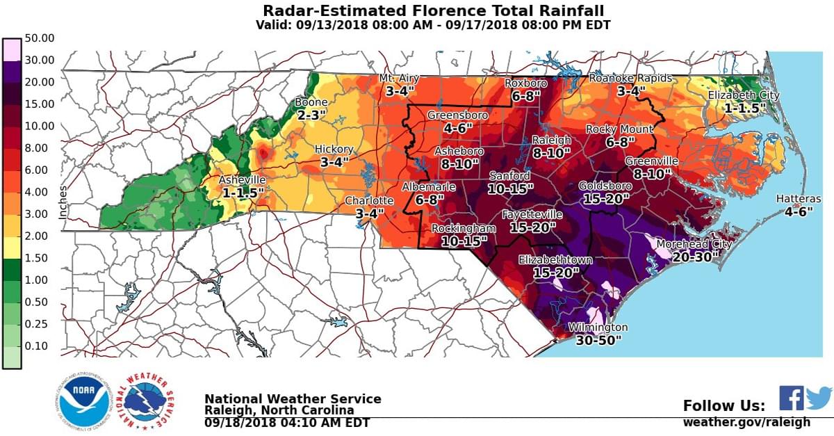 Florence dropped 8 trillion gallons of rain on NC