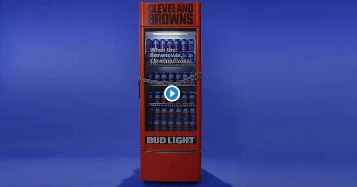 WATCH: Chains drop on Budlight Victory Fridge as Cleveland Browns Win first game in 635 Days