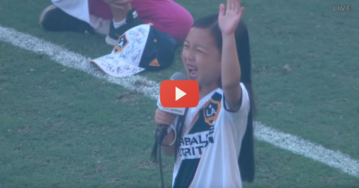 Watch: 7-year-old girl Nails National Anthem