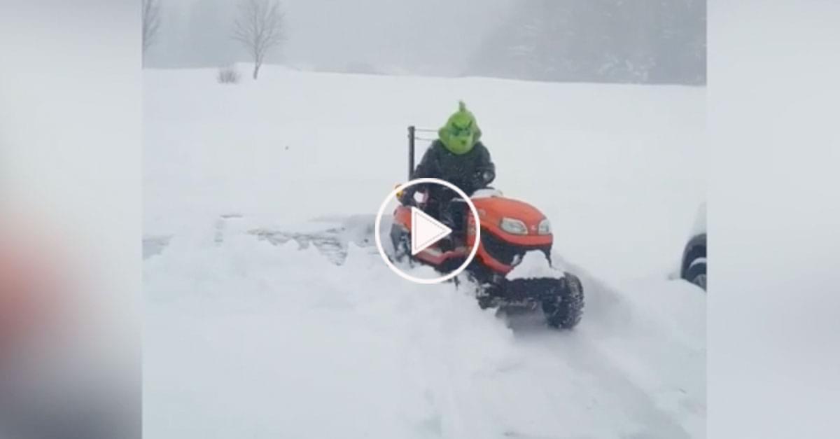 Watch: Grinch Plows Snow in Boone