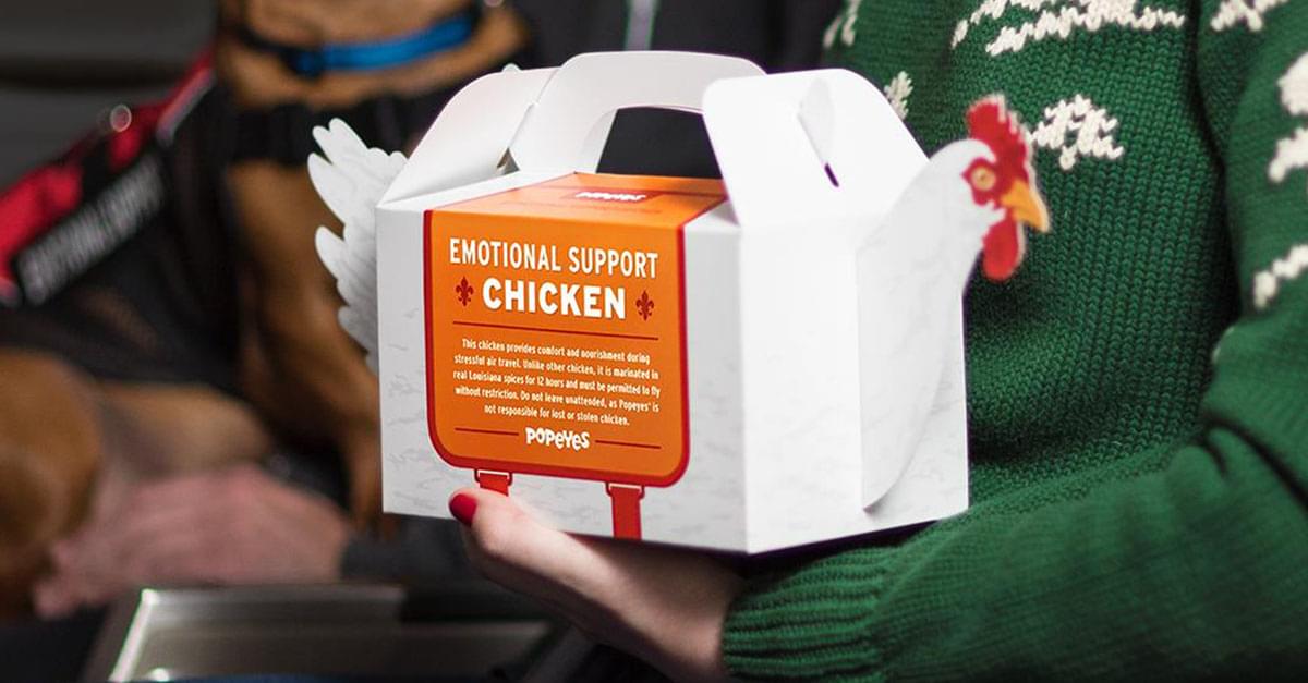 Popeyes Is Selling ‘Emotional Support Chicken’ to Help with Holiday Travel Stress