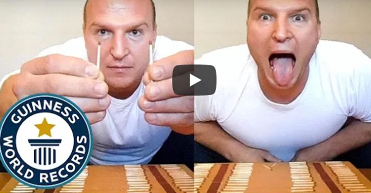 Watch: Man Breaks Record by Putting 62 matches Out with His Tongue in One Minute!