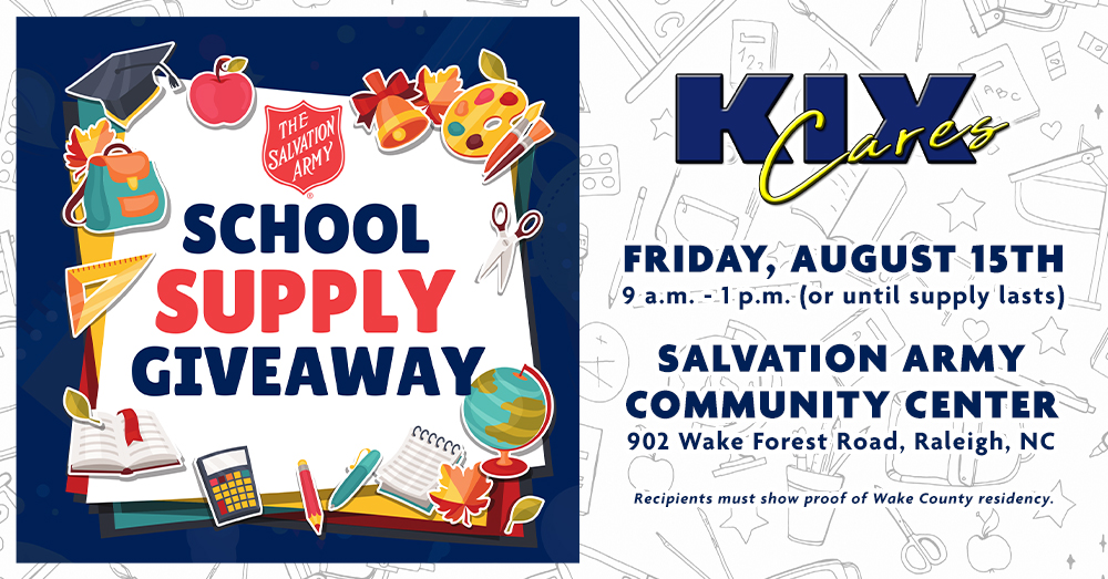 KIX Cares Supports The Salvation Army’s School Supply Giveaway