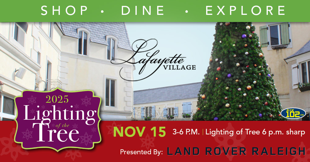 Join KIX 102 FM at Lafayette Village’s Tree Lighting!