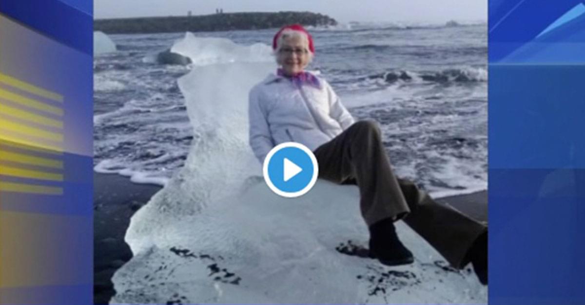 Photoshoot fail! Grandmother rescued from block of ice