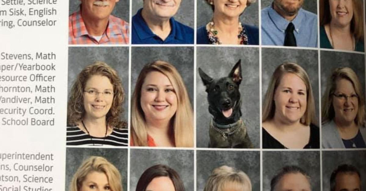 K9 School Resource Officer Makes the Yearbook