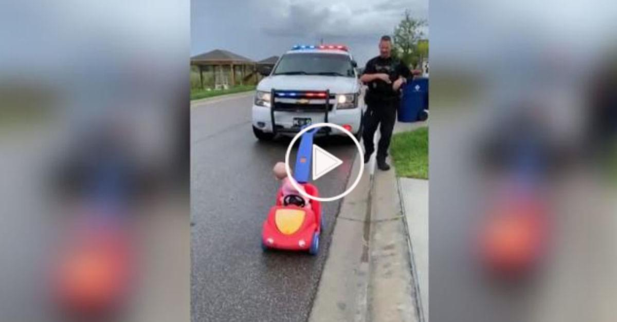 Watch: Cop Father Pulls Over His Baby Daughter