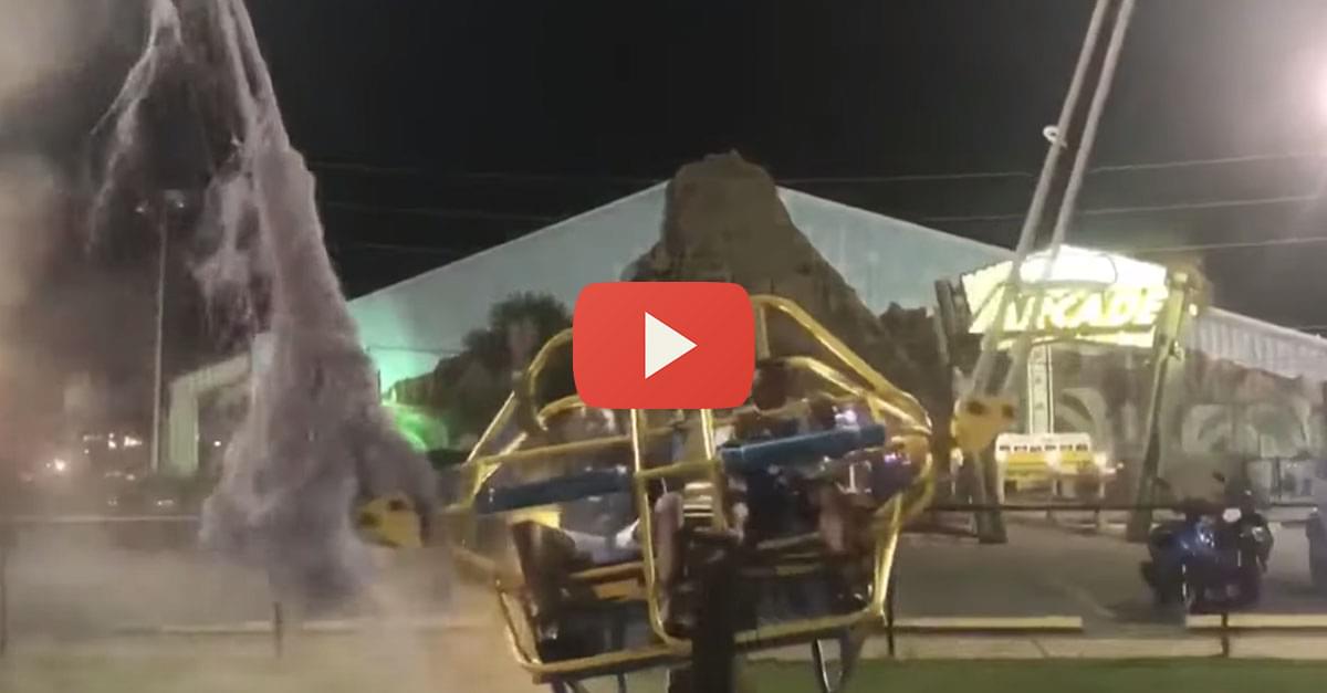 Watch: Bungee Cord Snaps on Slingshot Ride at Amusement Park