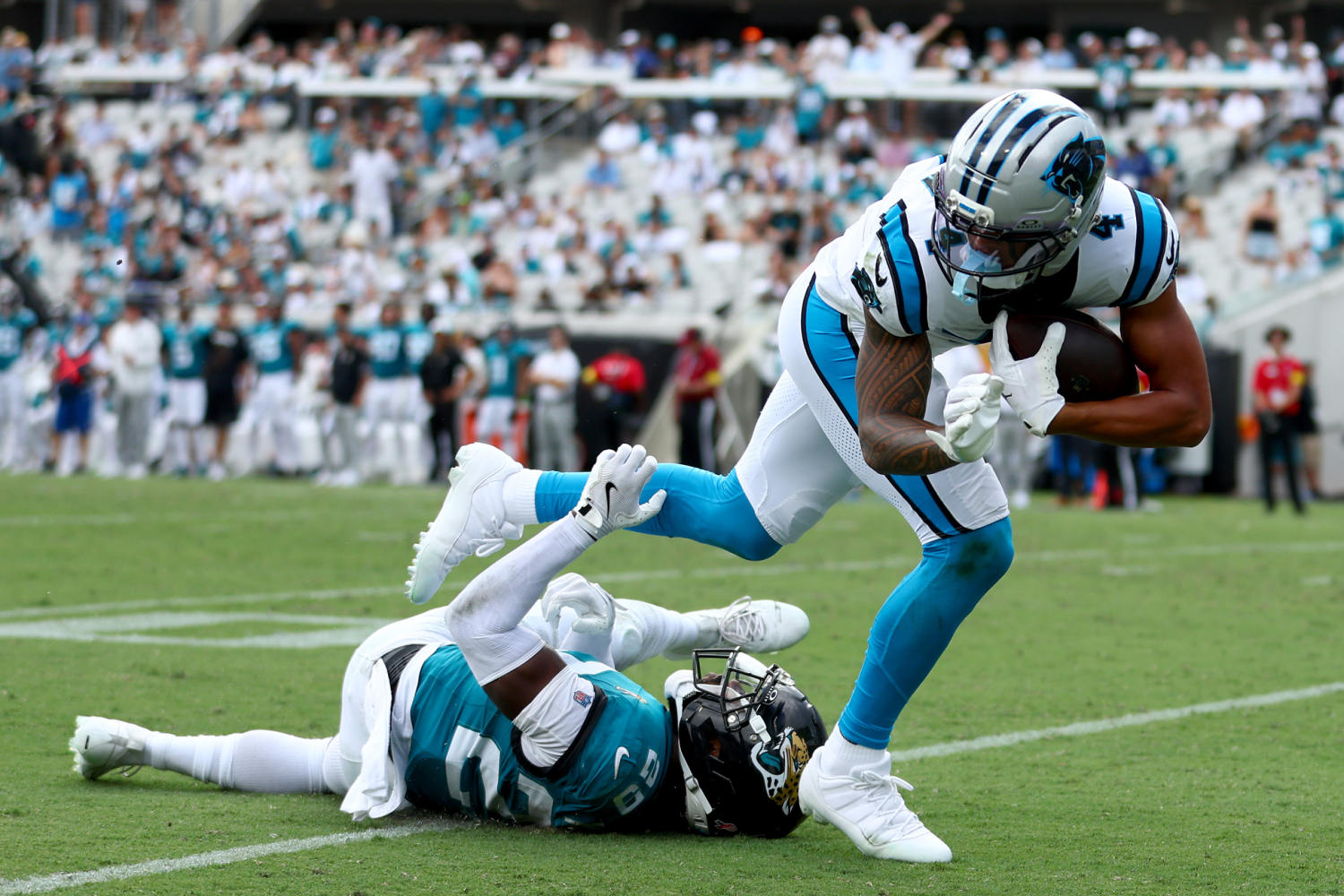 Panthers encouraged by rookie WR Tetairoa McMillan’s performance in season opener