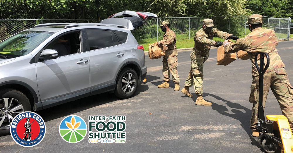 Inter-Faith Food Shuttle Partners with National Guard to Meet Community Need