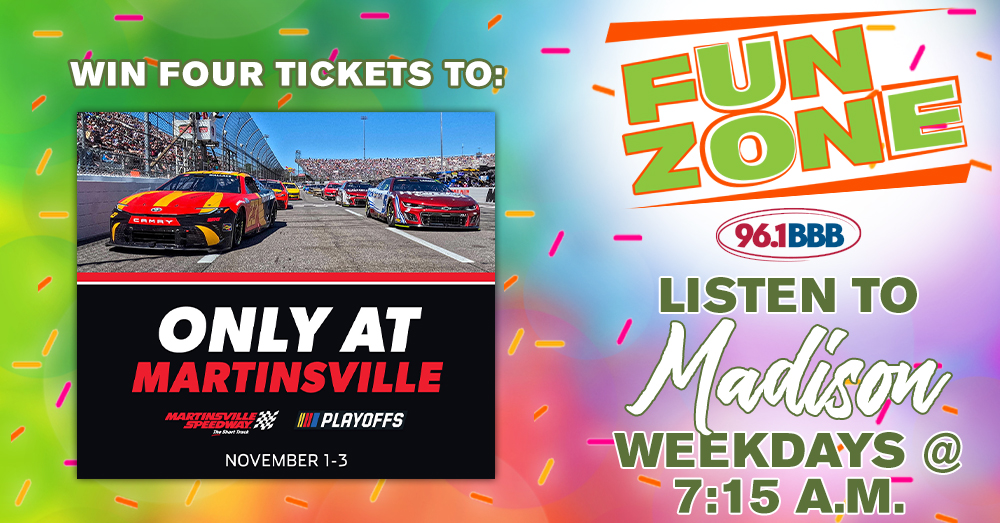 Fun Zone: Win Tickets to Xfinity 500 at Martinsville Speedway!