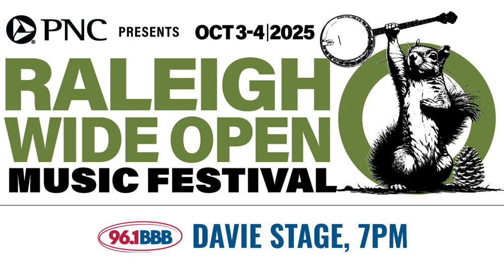 96.1BBB Supports Raleigh Wide Open Music Festival!