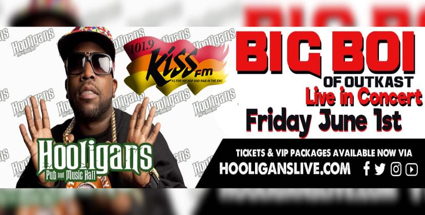 Big Boi June 1st At Hooligans In Jacksonville…