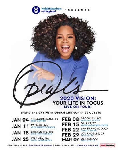 OPRAH WINFREY AND WW ANNOUNCE OPRAH’S 2020 VISION: YOUR LIFE IN FOCUS TOUR COMING TO CHARLOTTE
