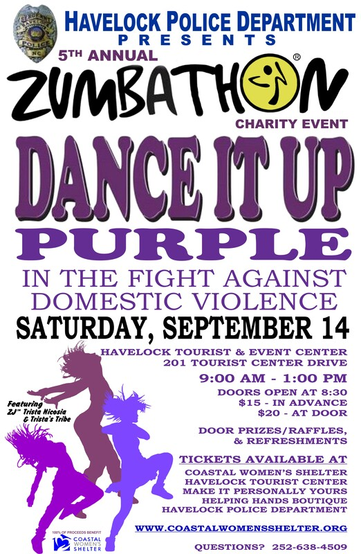 Havelock Police Dept Presents 5th Annual zumbathon  Charity Event Dance it Purple