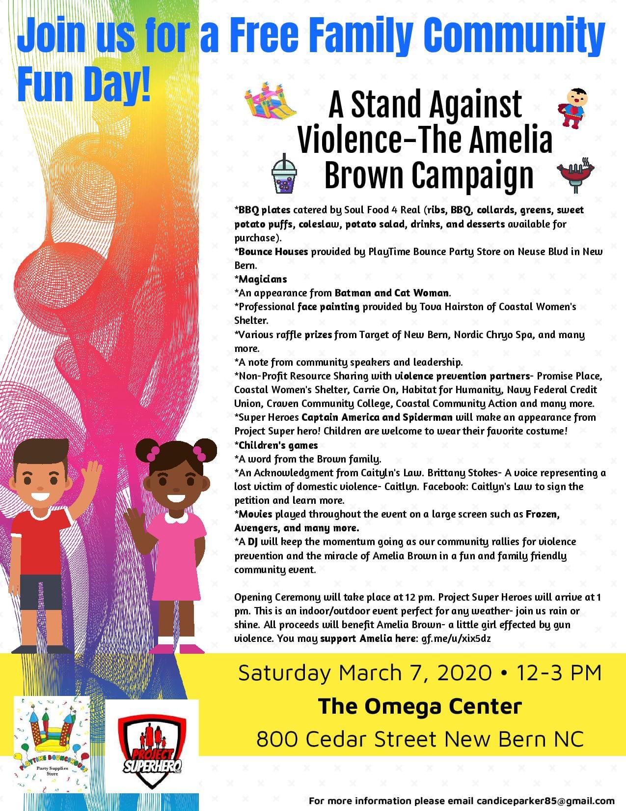Free Family Community Day – A Stand Against Violence – The Amelia Brown Campaign