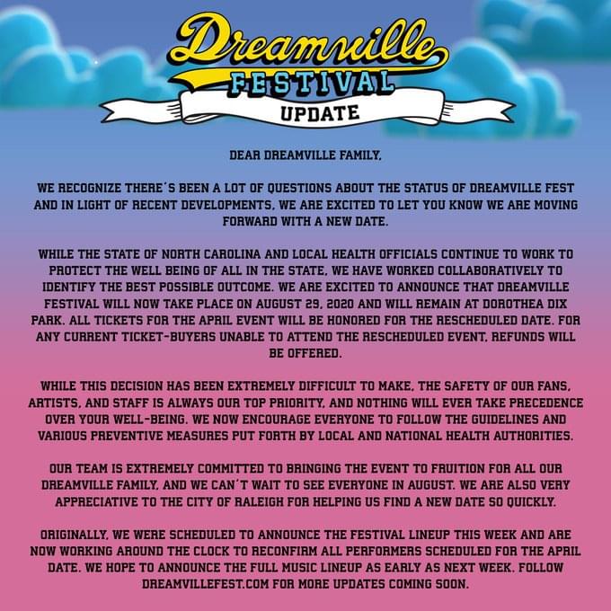 Dreamville Festival Postponed Until August 29