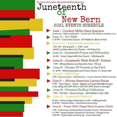 Juneteenth of New Bern 2021 Events Schedule