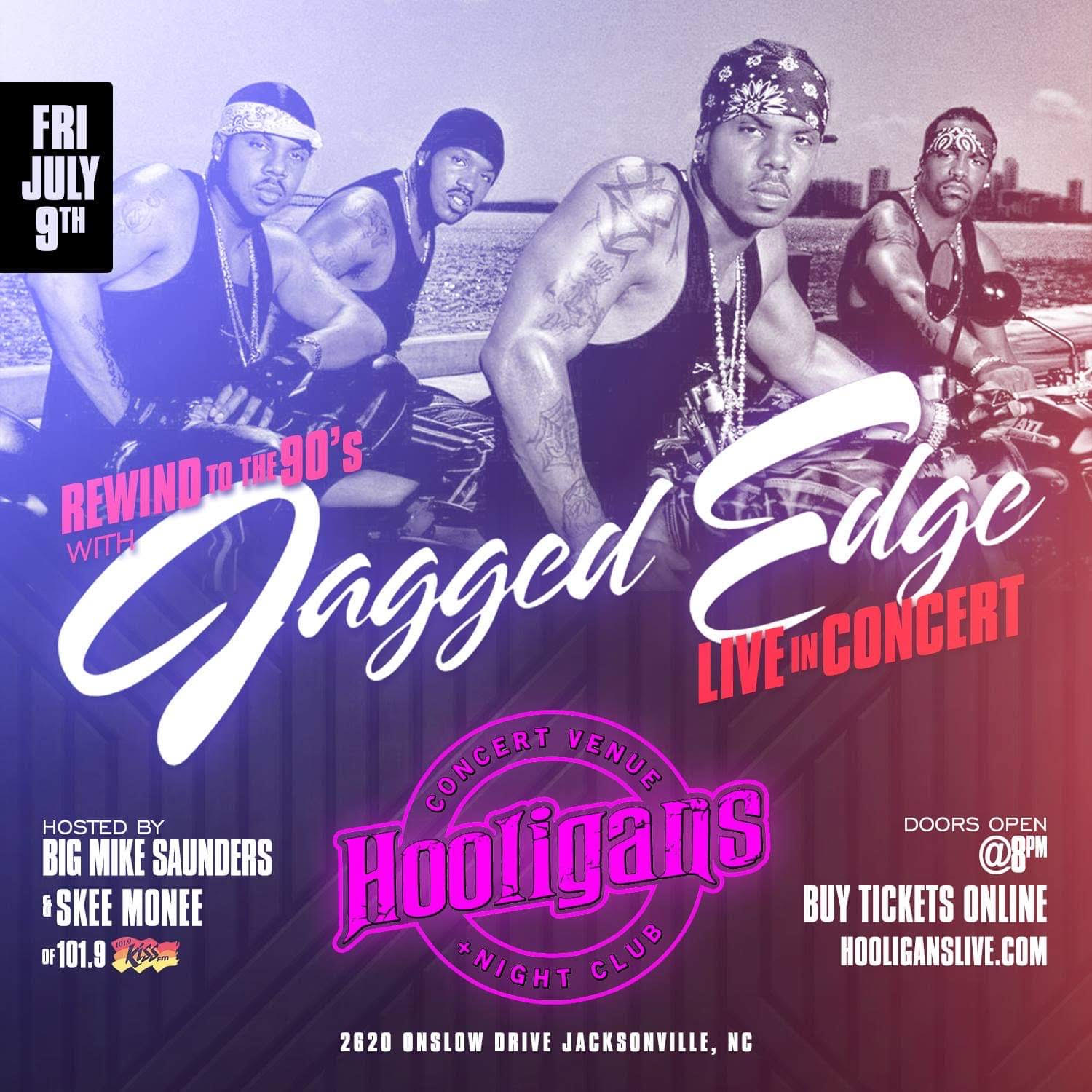 Jagged Edge LIVE July 9th at Hooligans in Jacksonville